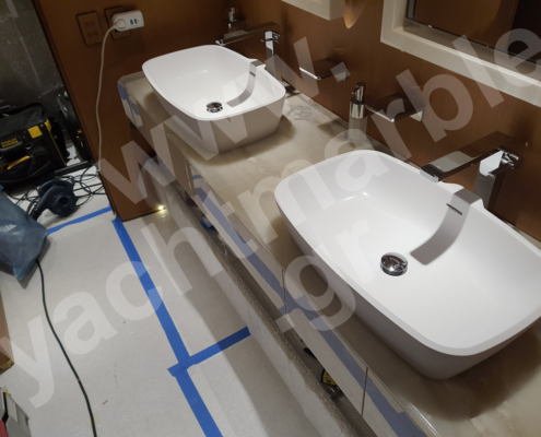 Γυάλισμα και επισκευές σε corian σκαφών 3